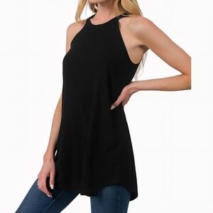 #83381 🛑S,XL Black Halter Neck Tank Top